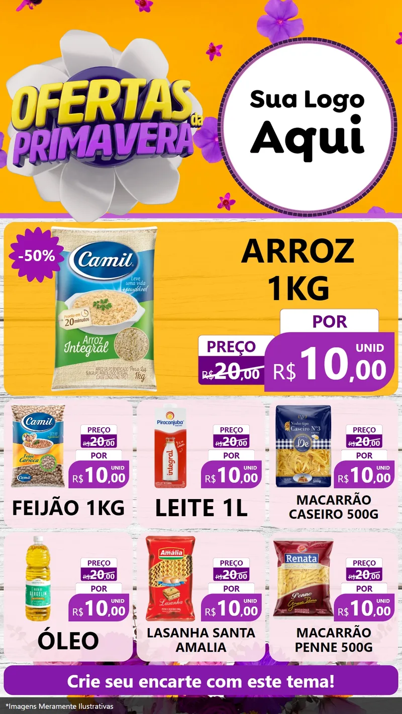 Modelo de Rede Social para Stories com o tema Ofertas Da Primavera para Supermercado