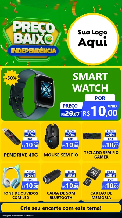 Modelo de Rede Social para Stories com o tema Preço Baixo de Independência para Informática