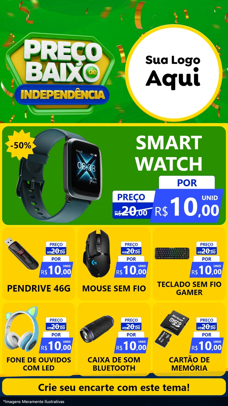 Modelo de Rede Social para Stories com o tema Preço Baixo de Independência para Informática
