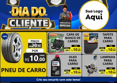 Modelo de Encarte para Encarte A4 Horizontal com o tema Dia Do Cliente para Auto peças