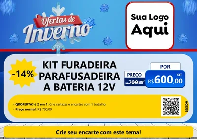 Modelo de Cartaz para Cartaz A4 Horizontal com o tema Ofertas de Inverno para Maquinas e Ferramentas