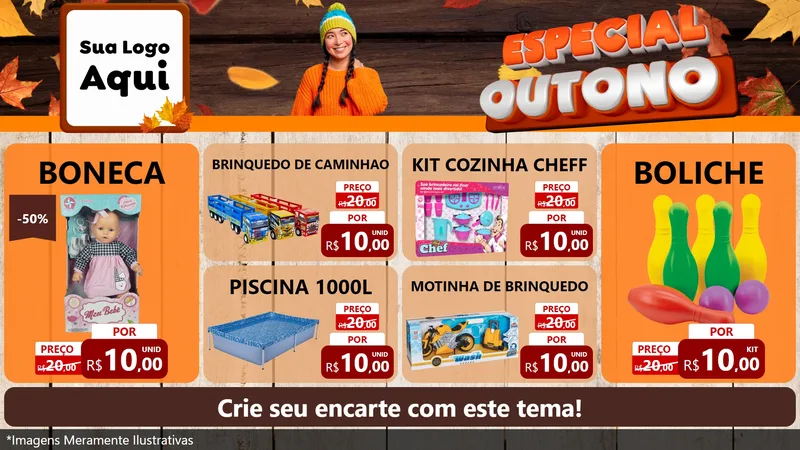 Modelo de TV para TV Horizontal com o tema Especial Outono para Brinquedos