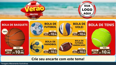 Modelo de TV para TV Horizontal com o tema Verão Imbatível para Artigos Esportivos
