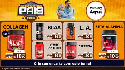 Modelo de TV para TV Horizontal com o tema Especial Dia dos Pais para Suplementos alimentares