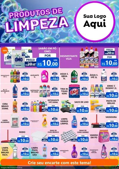 Modelo de Encarte para Encarte A4 Vertical com o tema Produtos de Limpeza para Produtos de Limpeza