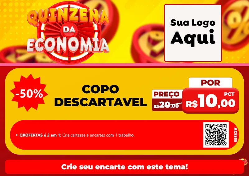 Modelo de Cartaz para Cartaz A4 Horizontal com o tema Quinzena Da Economia para Embalagens