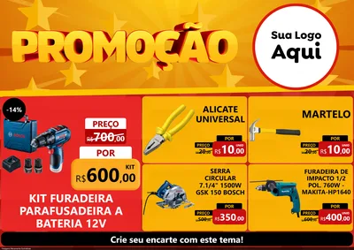 Modelo de Encarte para Encarte A4 Horizontal com o tema Promoção para Maquinas e Ferramentas