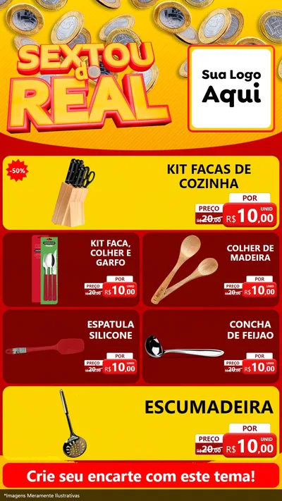 Modelo de TV para TV Vertical com o tema Sextou do Real para Utilidades Domésticas
