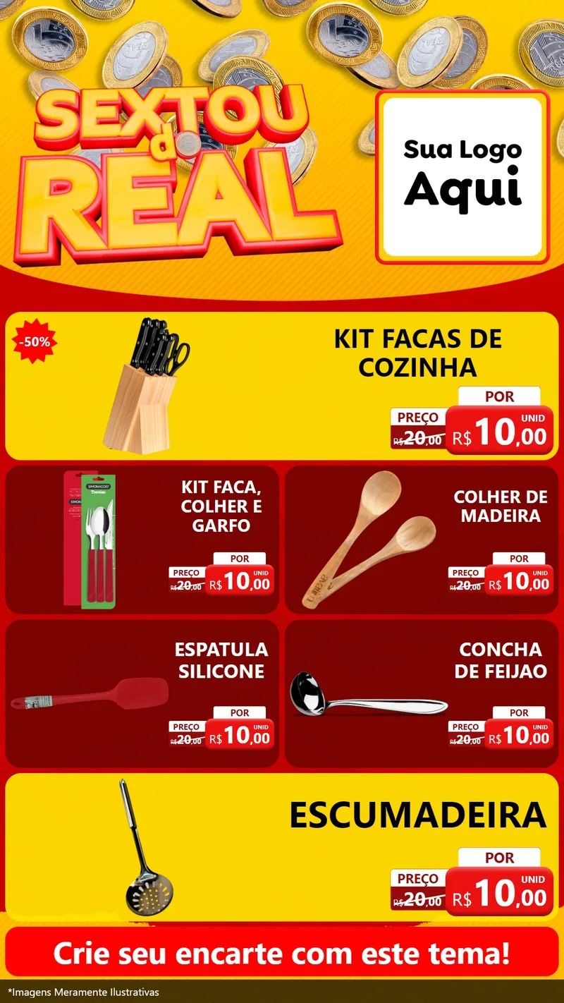 Modelo de TV para TV Vertical com o tema Sextou do Real para Utilidades Domésticas