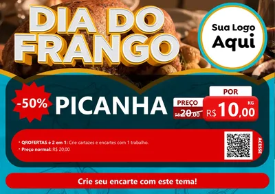 Modelo de Cartaz para Cartaz A4 Horizontal com o tema Dia Do Frango para Açougue