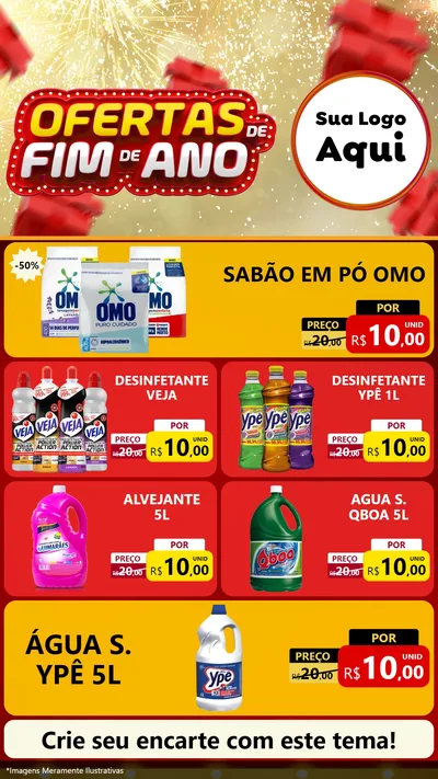 Modelo de TV para TV Vertical com o tema Ofertas de Fim de Ano para Produtos de Limpeza