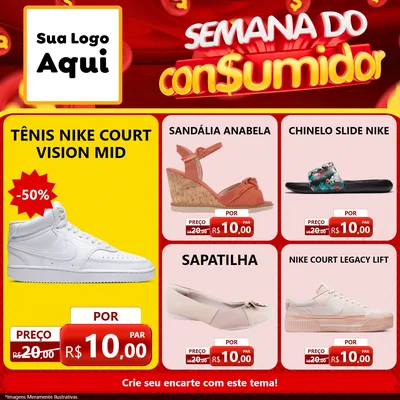 Modelo de Rede Social para Feed Facebook com o tema Semana do Consumidor para Calçados