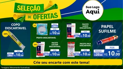 Modelo de TV para TV Horizontal com o tema Seleção de Ofertas - Copa para Embalagens