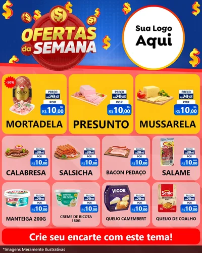 Modelo de Rede Social para Feed Instagram com o tema Ofertas Da Semana para Frios e Laticínios