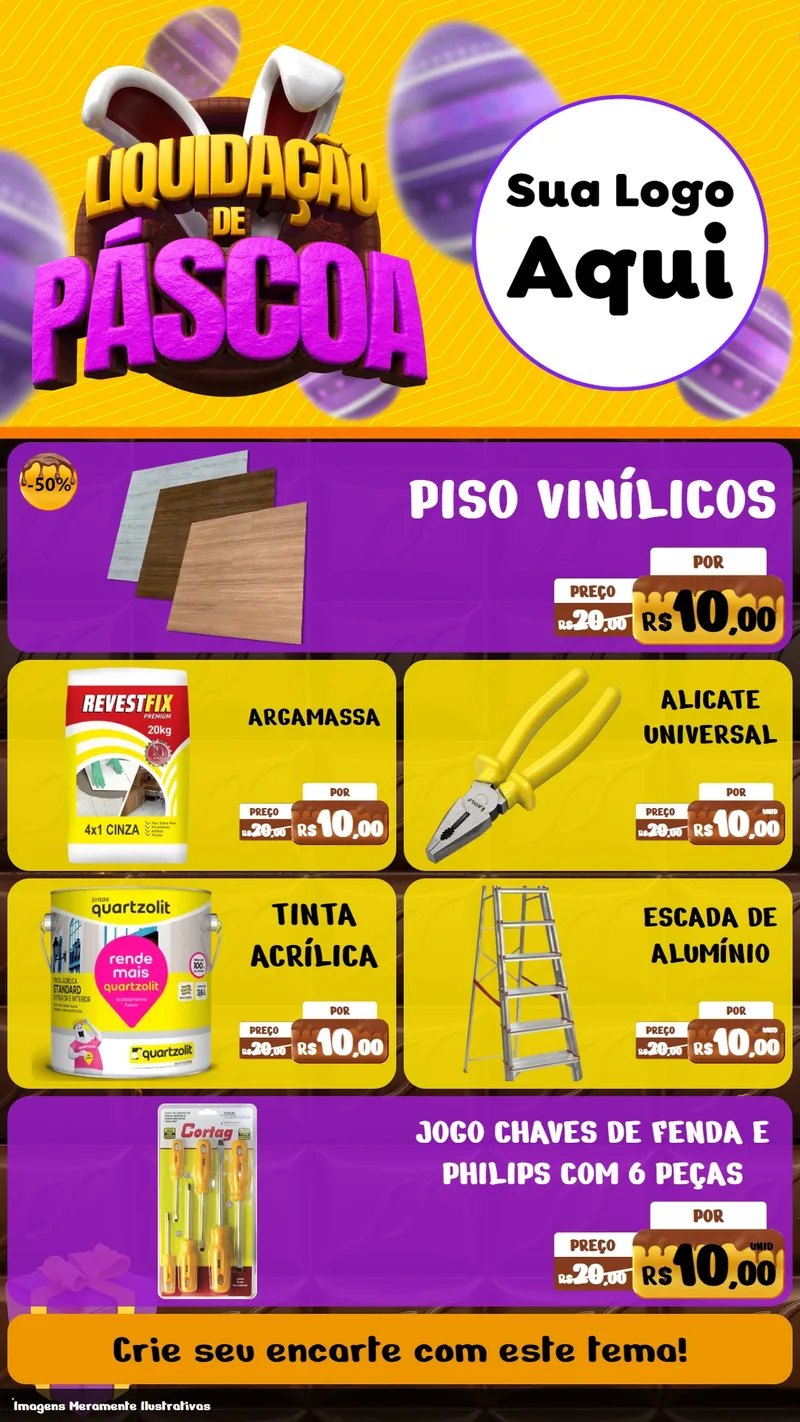 Modelo de TV para TV Vertical com o tema Liquidação de Páscoa para Material para Construção