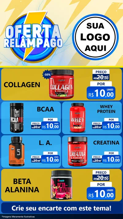 Modelo de TV para TV Vertical com o tema Oferta Relâmpago para Suplementos alimentares