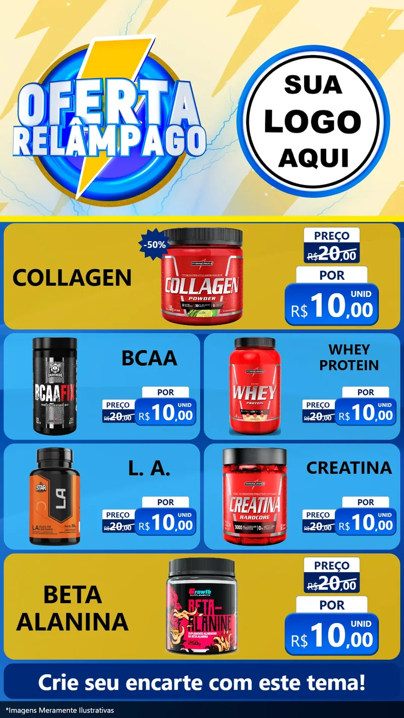 Modelo de TV para TV Vertical com o tema Oferta Relâmpago para Suplementos alimentares