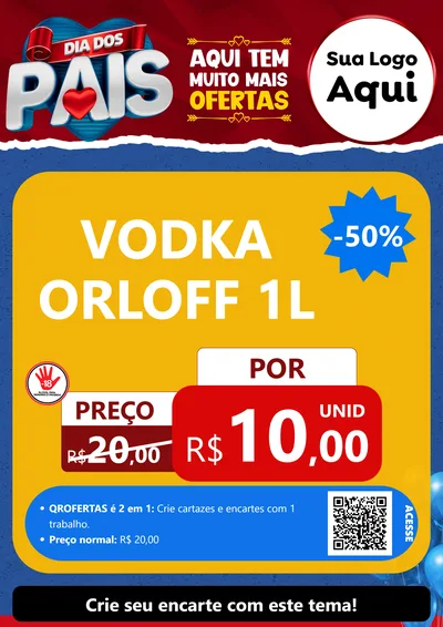 Modelo de Cartaz para Cartaz A4 Vertical com o tema Dia dos Pais para Distribuidora de bebidas