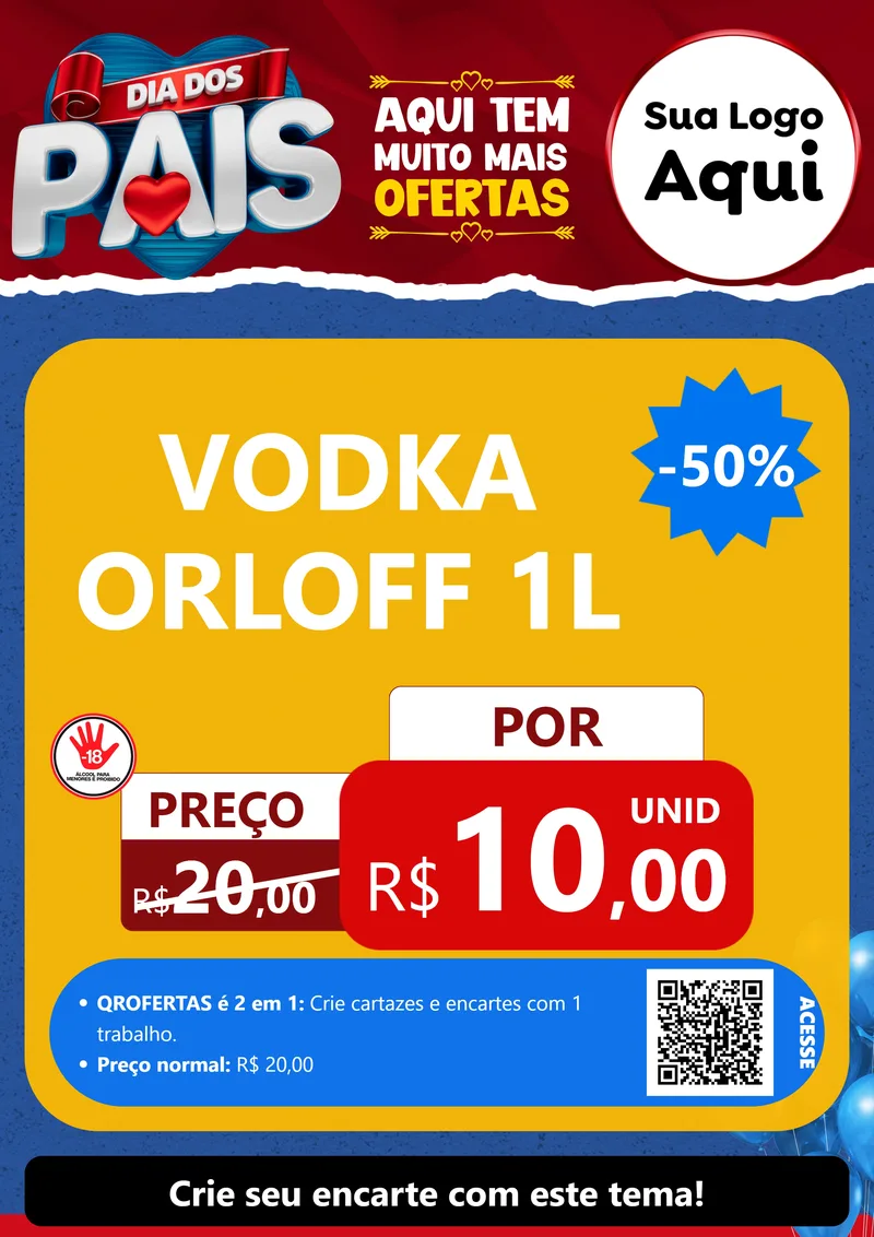 Modelo de Cartaz para Cartaz A4 Vertical com o tema Dia dos Pais para Distribuidora de bebidas
