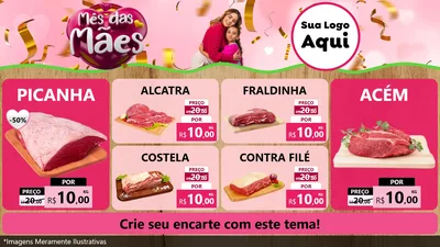 Modelo de TV para TV Horizontal com o tema Mês das Mães para Açougue