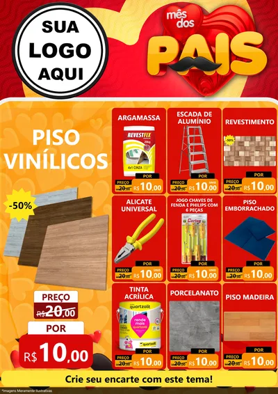 Modelo de Encarte para Encarte A4 Vertical com o tema Mês Dos Pais para Material para Construção