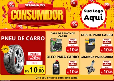 Modelo de Encarte para Encarte A4 Horizontal com o tema Semana do Consumidor para Auto peças