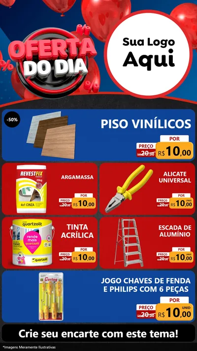 Modelo de TV para TV Vertical com o tema Oferta do Dia para Material para Construção