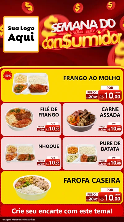 Modelo de TV para TV Vertical com o tema Semana do Consumidor para Restaurante
