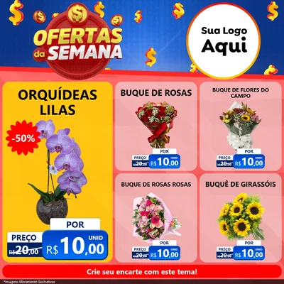 Modelo de Rede Social para Feed Facebook com o tema Ofertas Da Semana para Floricultura e jardim