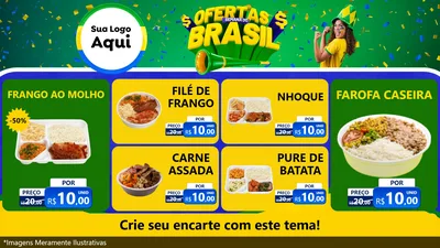 Modelo de TV para TV Horizontal com o tema Ofertas Semana do Brasil para Restaurante