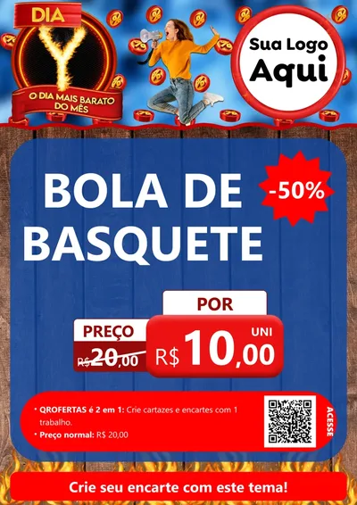 Modelo de Cartaz para Cartaz A4 Vertical com o tema Dia Y - O Dia Mais Barato Do Mês para Artigos Esportivos
