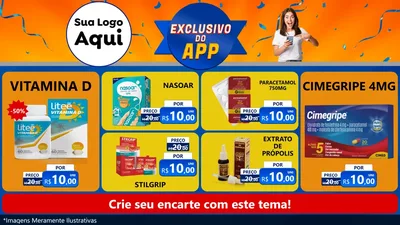 Modelo de TV para TV Horizontal com o tema Exclusivo do Aplicativo para Farmácia