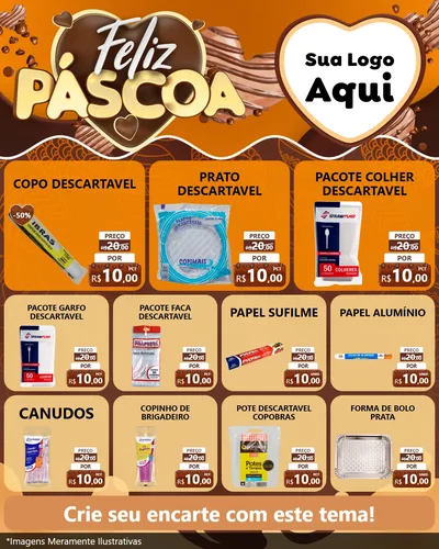 Modelo de Rede Social para Feed Instagram com o tema Feliz Páscoa para Embalagens