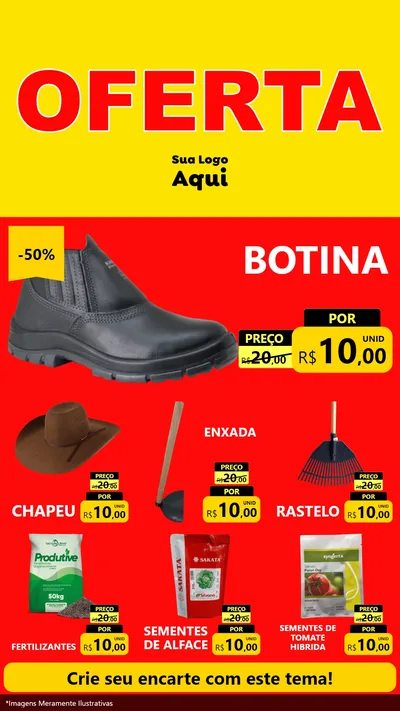 Modelo de Rede Social para Stories com o tema OFERTA - Vermelho Cartaz para Agropecuária