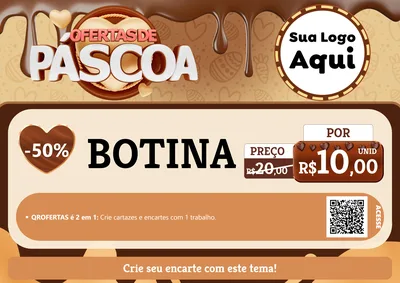 Modelo de Cartaz para Cartaz A4 Horizontal com o tema Ofertas de Páscoa para Agropecuária