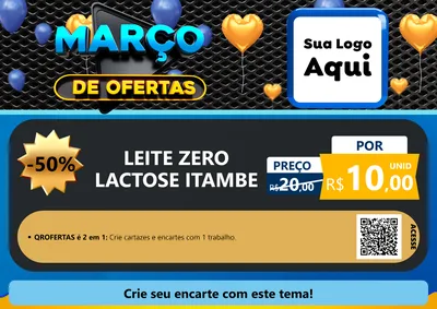 Modelo de Cartaz para Cartaz A4 Horizontal com o tema Março de Ofertas para Frios e Laticínios