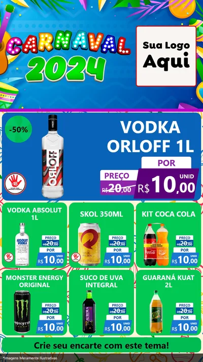 Modelo de Rede Social para Stories com o tema Carnaval 2027 para Distribuidora de bebidas