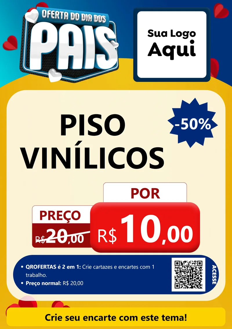 Modelo de Cartaz para Cartaz A4 Vertical com o tema Oferta Do Dia Dos Pais para Material para Construção