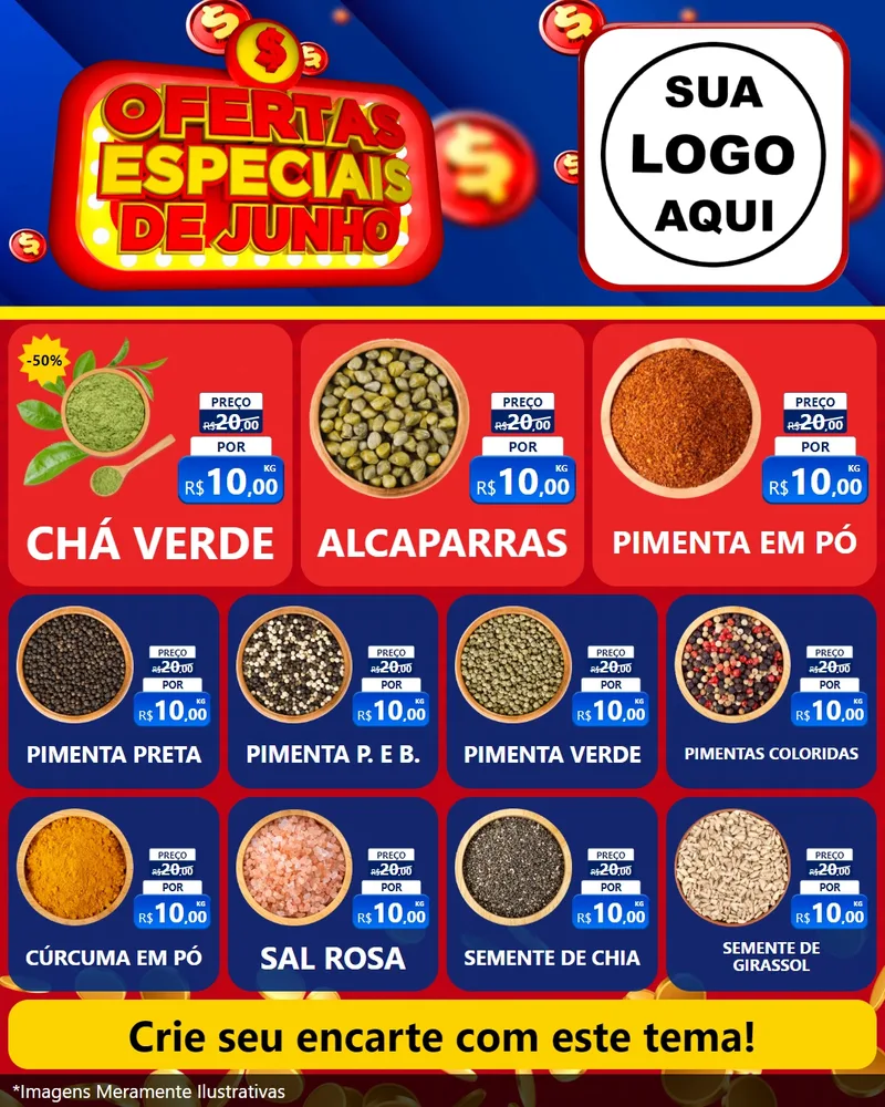 Modelo de Rede Social para Feed Instagram com o tema Ofertas Especiais de Junho para Produtos Naturais