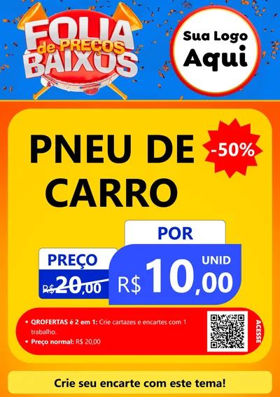Modelo de Cartaz para Cartaz A4 Vertical com o tema Folia de Preços Baixos para Auto peças
