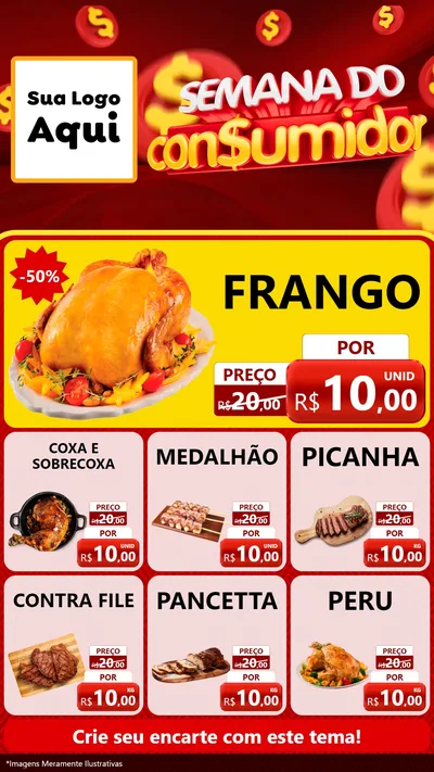 Modelo de Rede Social para Stories com o tema Semana do Consumidor para Assados