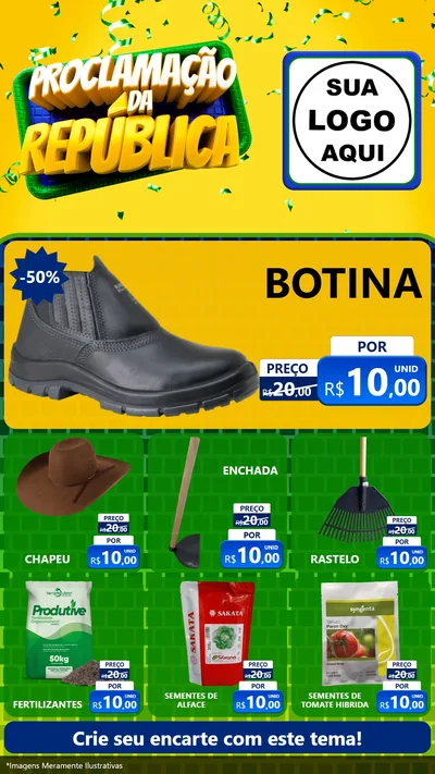 Modelo de Rede Social para Stories com o tema Proclamação da República para Agropecuária