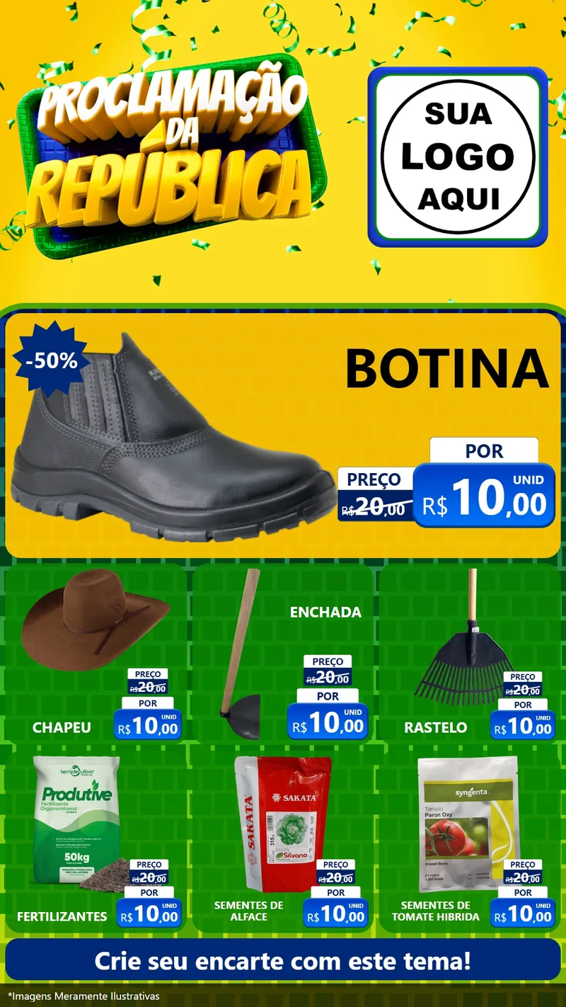 Modelo de Rede Social para Stories com o tema Proclamação da República para Agropecuária