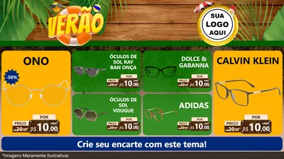 Modelo de TV para TV Horizontal com o tema Verão para Óticas