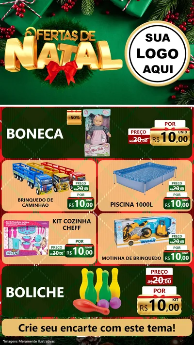Modelo de TV para TV Vertical com o tema Ofertas de Natal para Brinquedos