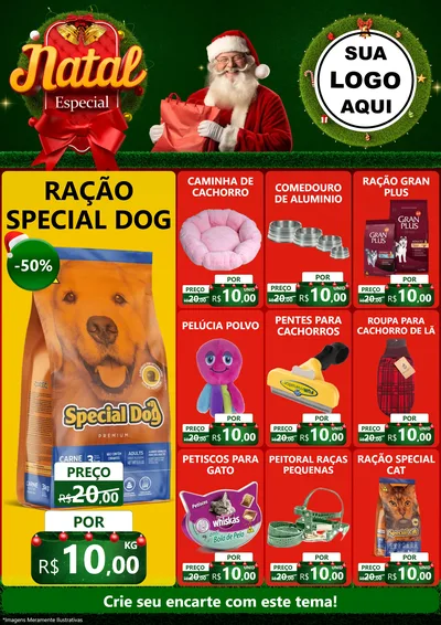 Modelo de Encarte para Encarte A4 Vertical com o tema Natal Especial para Pet Shop