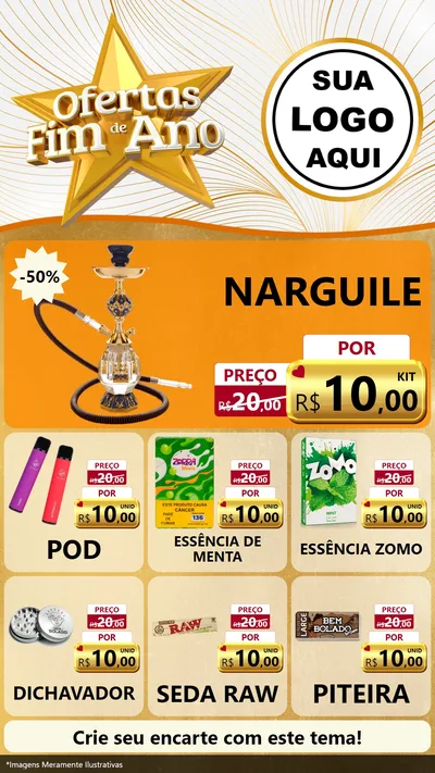 Modelo de Rede Social para Stories com o tema Ofertas Fim de Ano para Tabacaria
