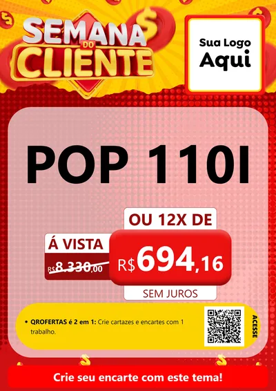 Modelo de Cartaz para Cartaz A4 Vertical com o tema Semana do Cliente para Concessionaria de Motos