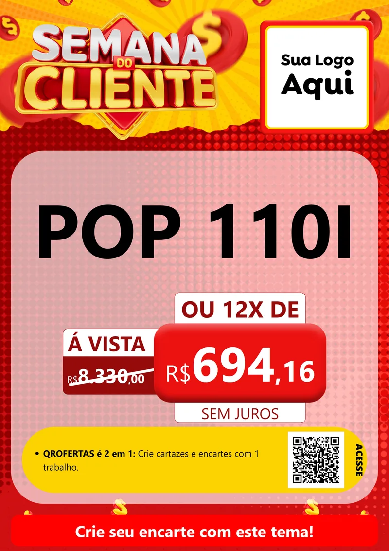 Modelo de Cartaz para Cartaz A4 Vertical com o tema Semana do Cliente para Concessionaria de Motos