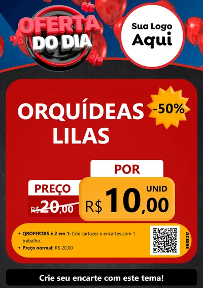 Modelo de Cartaz para Cartaz A4 Vertical com o tema Oferta do Dia para Floricultura e jardim